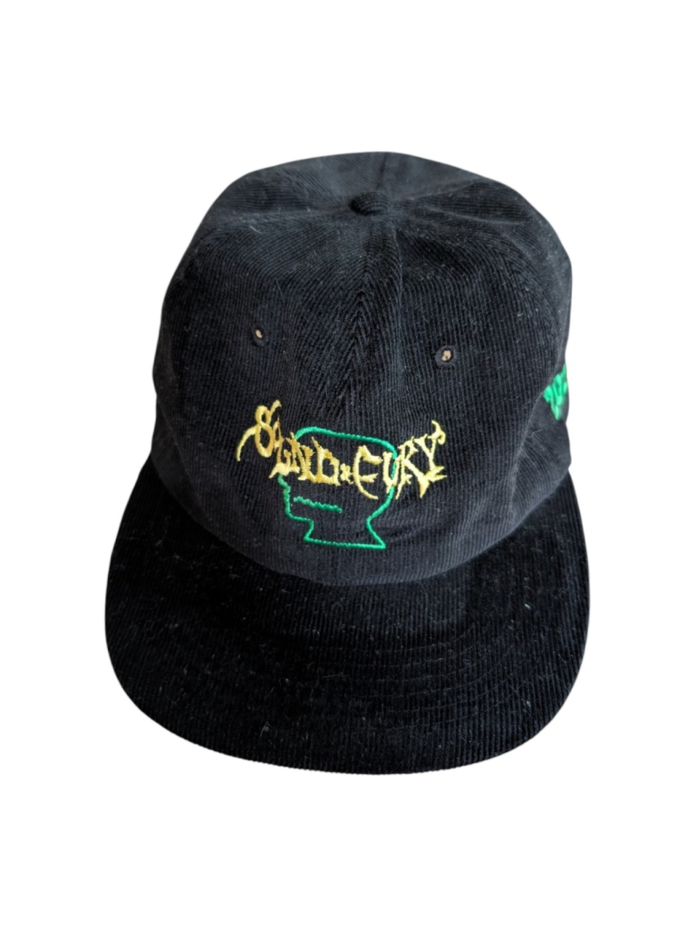 Brain Dead x Sound & Fury 2023 Black Corduroy 6 Panel Hat Cap Embroidered Rare